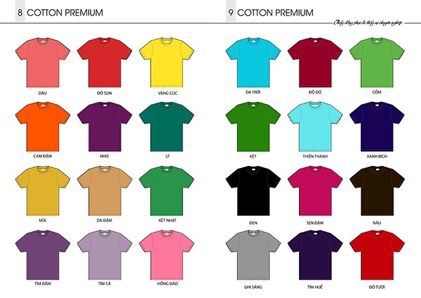 Bảng màu vải chất liệu cotton đa dạng, mang tới nhiều sự lựa chọn cho tập thể