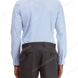 Mẫu đồng phục áo sơ mi nam công sở màu xanh lơ