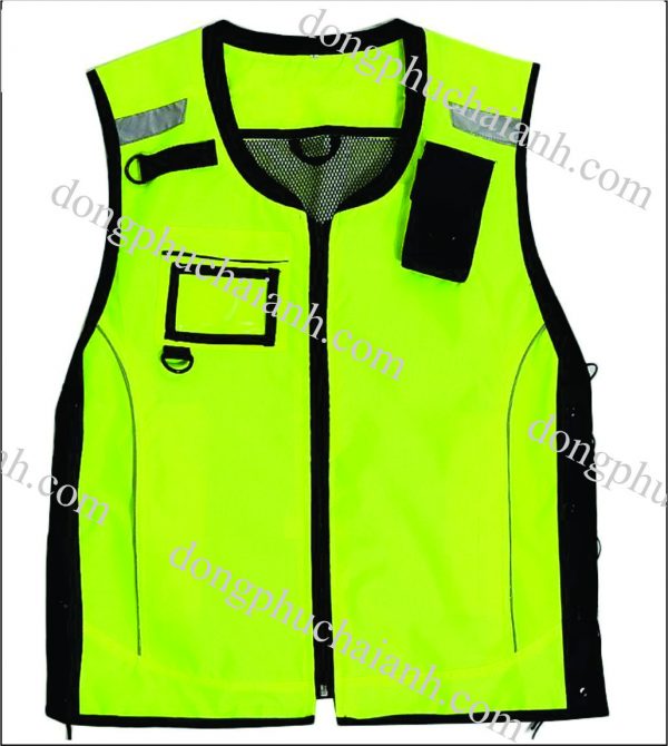 Trên những mẫu đồng phục áo gile bảo hộ lao động có những vị trí như ngực trái, lưng áo có thể dùng để in ấn, thêu tên công ty, logo.