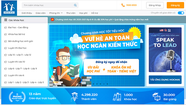 Trang web dạy toán online Hocmai.vn