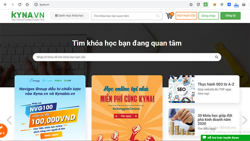 Website học online tốt nhất hiện nay tại Việt Nam - Kyna.vn
