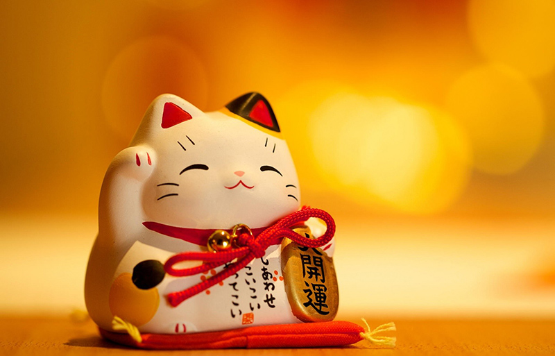 Mèo cầu tài Maneki Neko là một trong những đồ vật đem lại may mắn cho bạn 