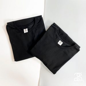 Áo thun màu đen chất liệu cotton 65/35 bền đẹp