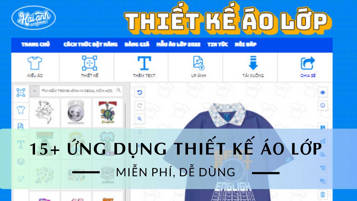 ứng dụng thiết kế áo lớp