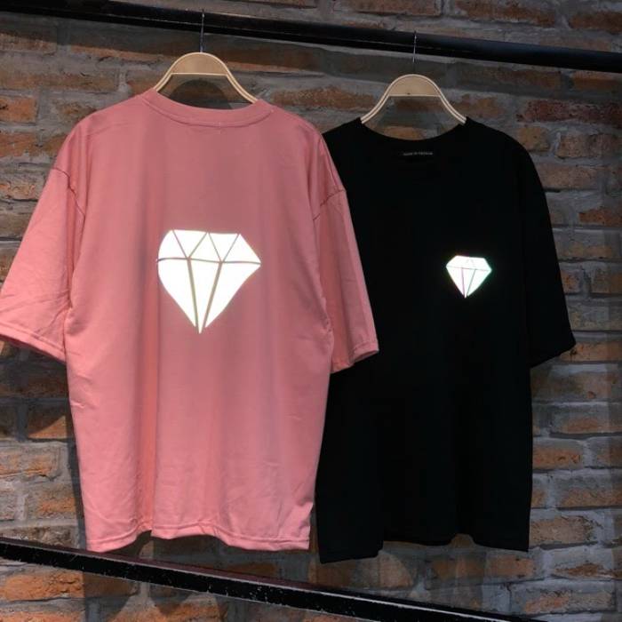 Logo áo lớp phản quang 1 màu hình kim cương