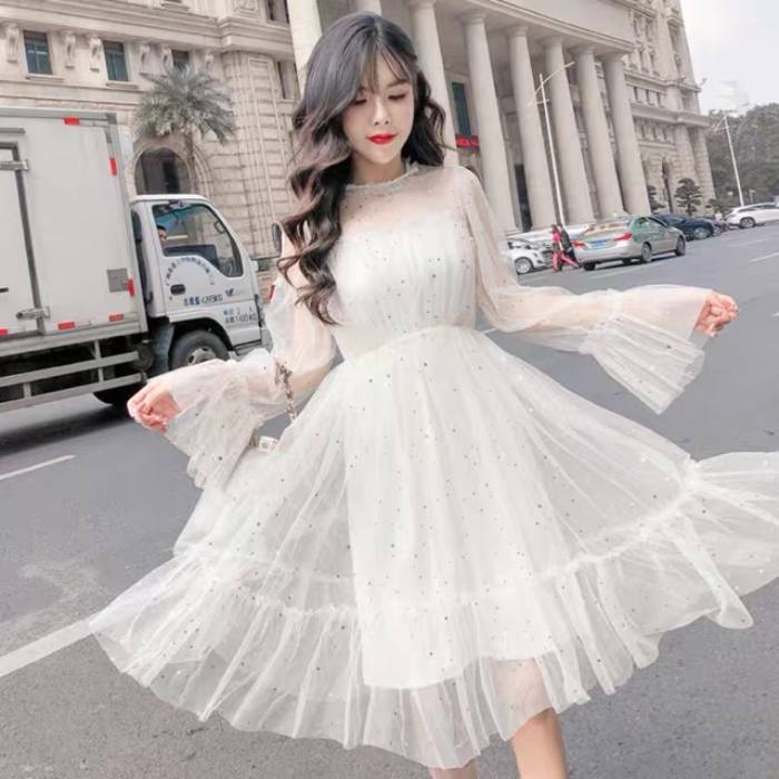 Váy maxi trắng Hà Nội đẹp nữ tính  Hàng Quảng Châu CC  475k