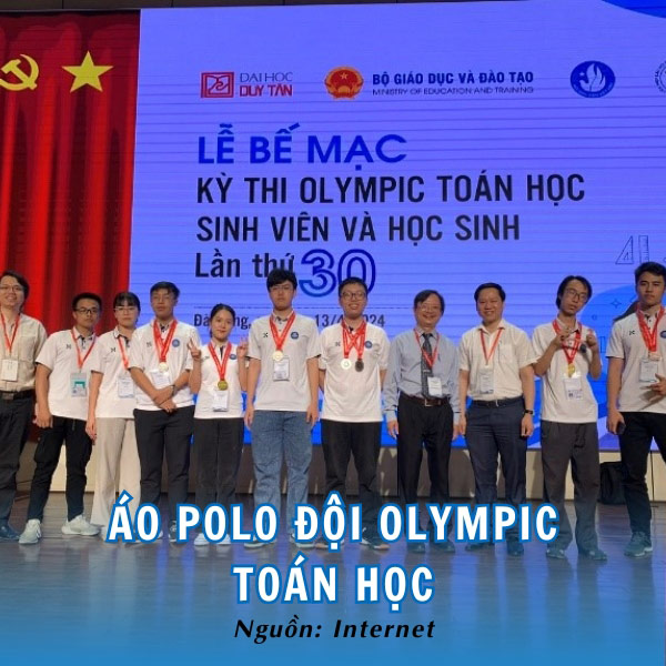 Đội toán HNUE với áo polo trắng thanh lịch