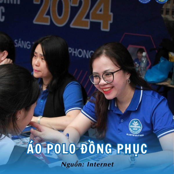 Áo polo xanh dương bắt mắt và lịch sự