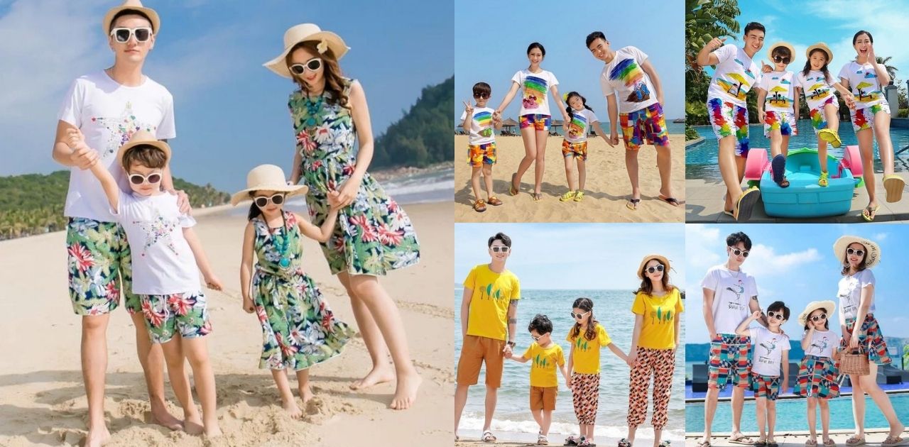 Trang phục đẹp ấn tượng dành cho các gia đình khi đi du lịch biển