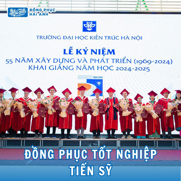 Áo tốt nghiệp hệ Tiến sĩ màu đỏ đô