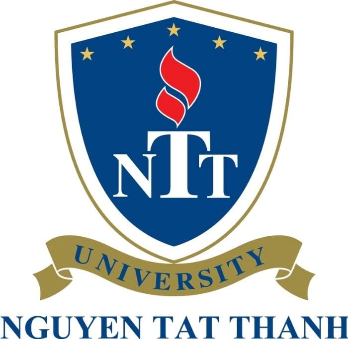 Logo đại học Nguyễn Tất Thành thiết kế màu xanh nổi bật 