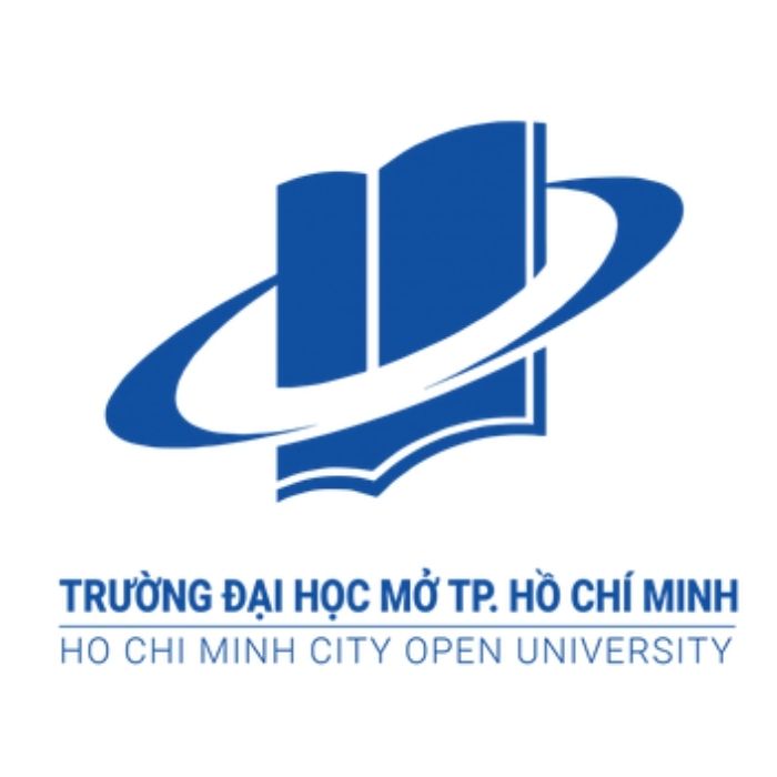 Logo đại học Mở TP HCM được thiết kế cách điệu hình cuốn sách