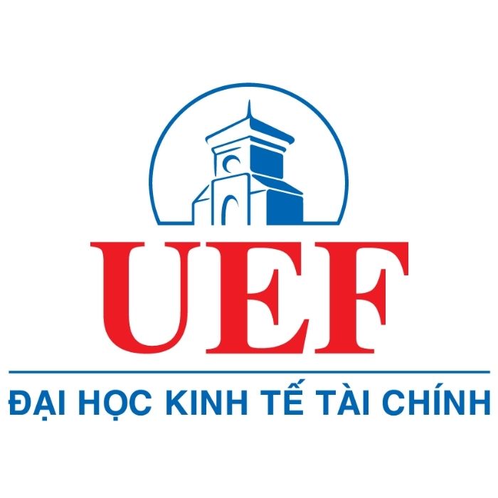 Logo đại học UEF sử dụng màu xanh và đỏ làm chủ đạo