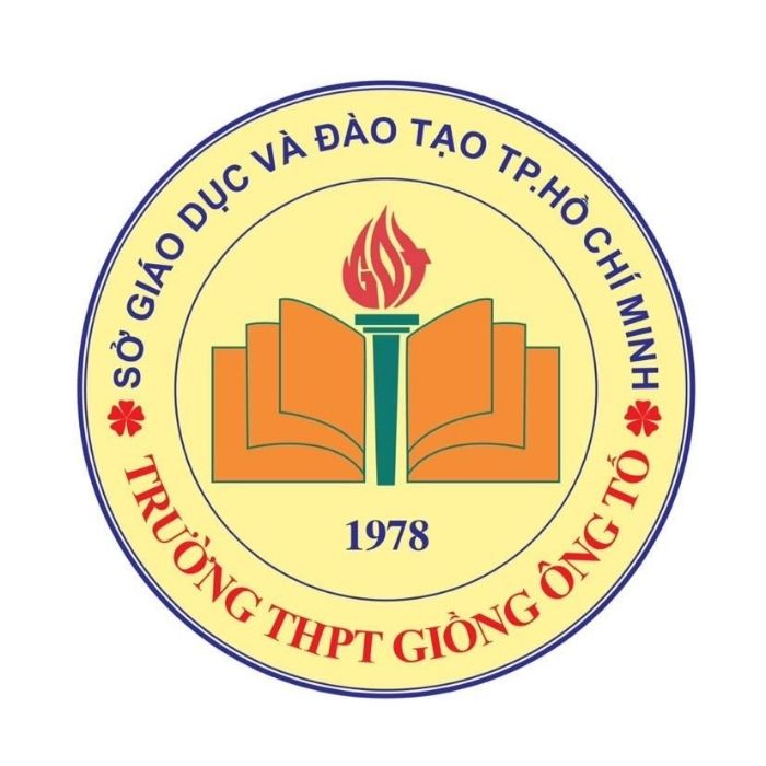 Logo trường THPT Giồng Ông Tố thiết kế với màu sắc nổi bật