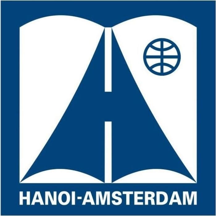 Logo trường THPT Chuyên Hà Nội Amsterdam được thiết kế cách điệu