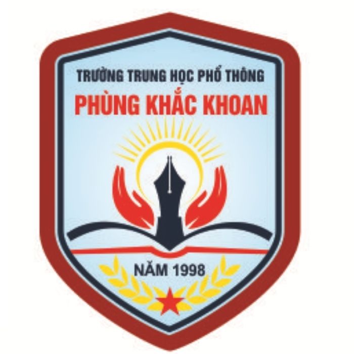 Hình ảnh logo trường Phùng Khắc Khoan với ngôi sao đỏ và lá nguyệt quế