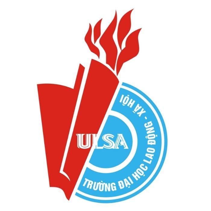 Logo trường ULSA với thiết kế hình ngọn đuốc nổi bật