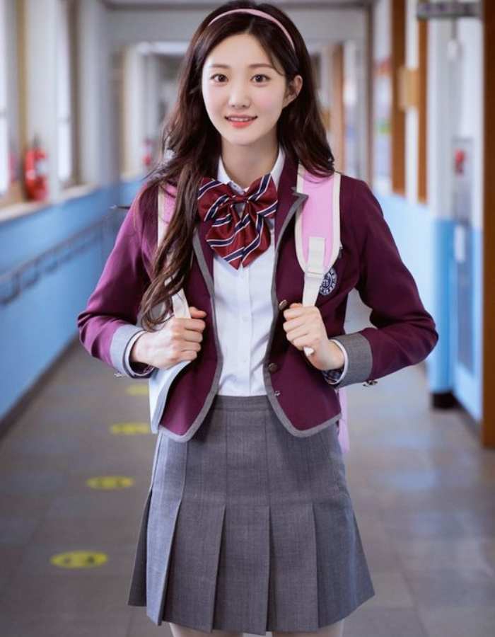 Mẫu đồng phục học sinh nữ Hàn Quốc may tại thương hiệu Hải Anh