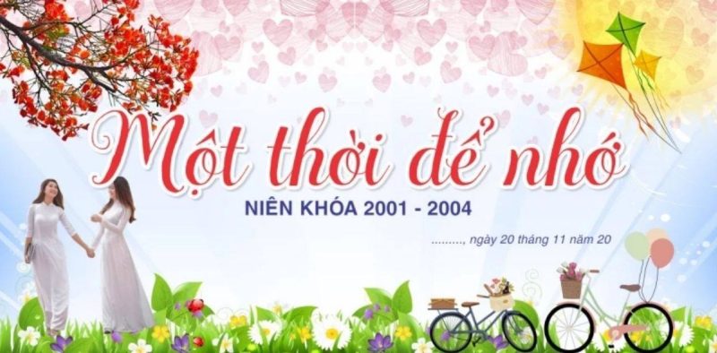 Mẫu phông họp lớp 20 năm kỷ niệm một thời để nhớ