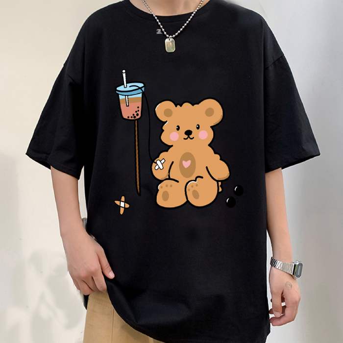 Mẫu áo phông hình gấu bông màu đen