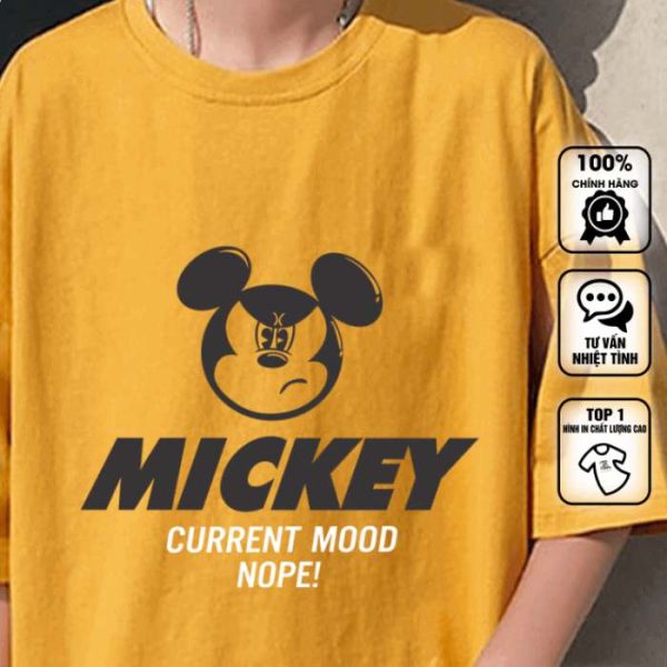 Mẫu áo thun in hình chuột mickey màu vàng