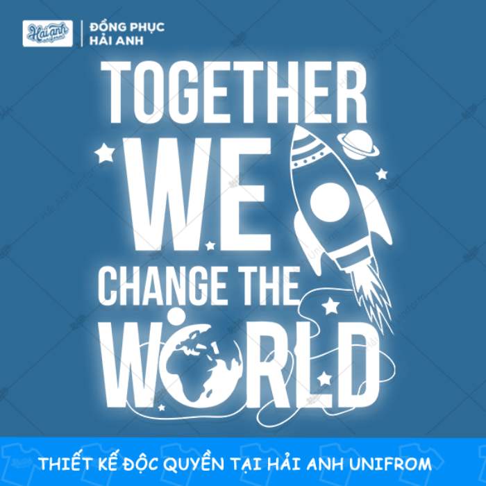Mẫu logo với slogan Together We Change The World