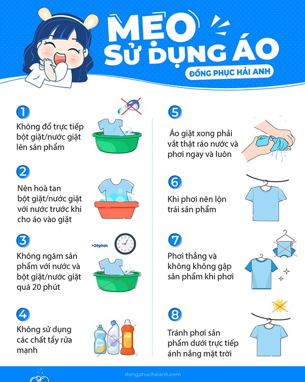 Cách vệ sinh và bảo quản áo lớp hiệu quả