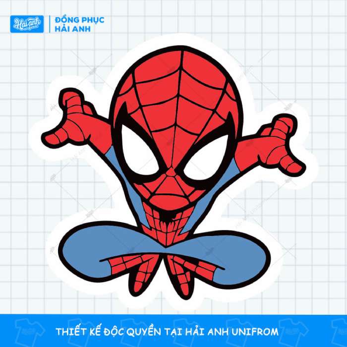 Mẫu logo in hình người nhện với tông màu đỏ nổi bật