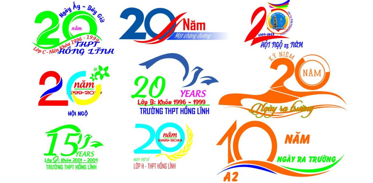 Những mẫu logo kỉ niệm 20 năm in trên đồng phục lớp