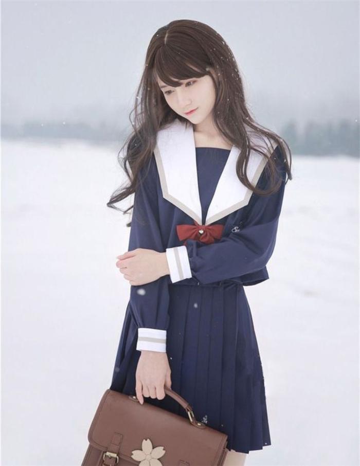 Mẫu áo khoác đồng phục học sinh nữ Nhật Bản