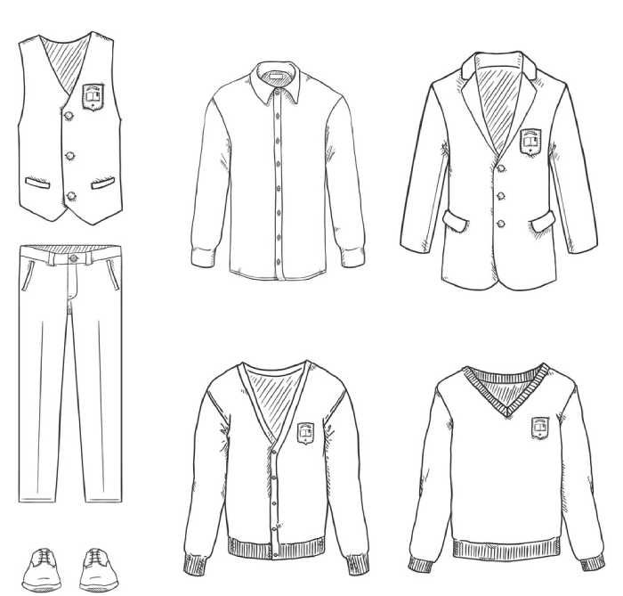 Trang phục anime phái nam sinh đem lối đường nét design đơn giản