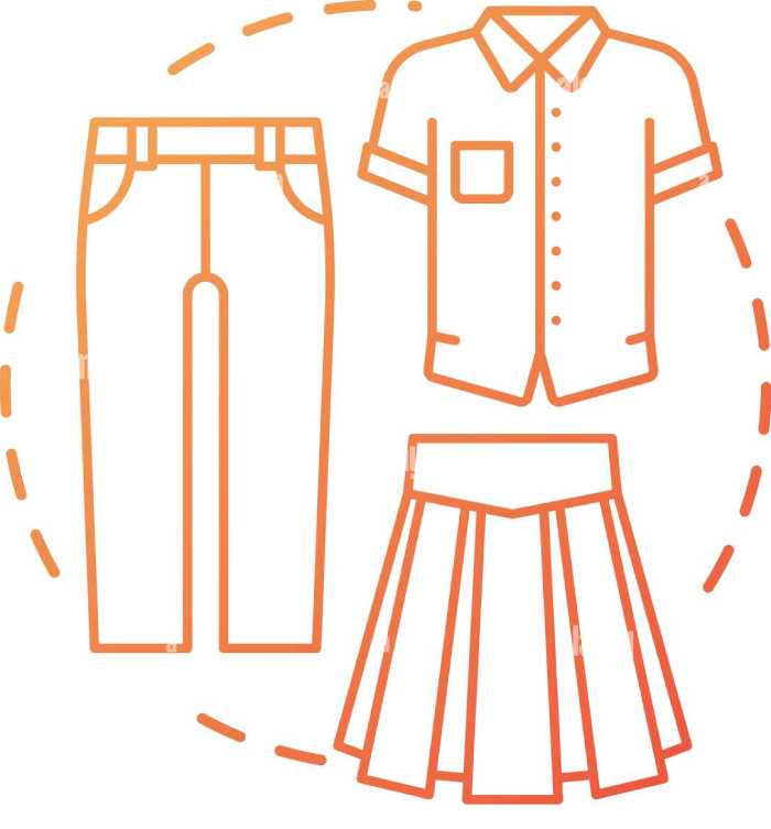 Phác thảo mẫu trang phục học sinh tiểu học đơn giản