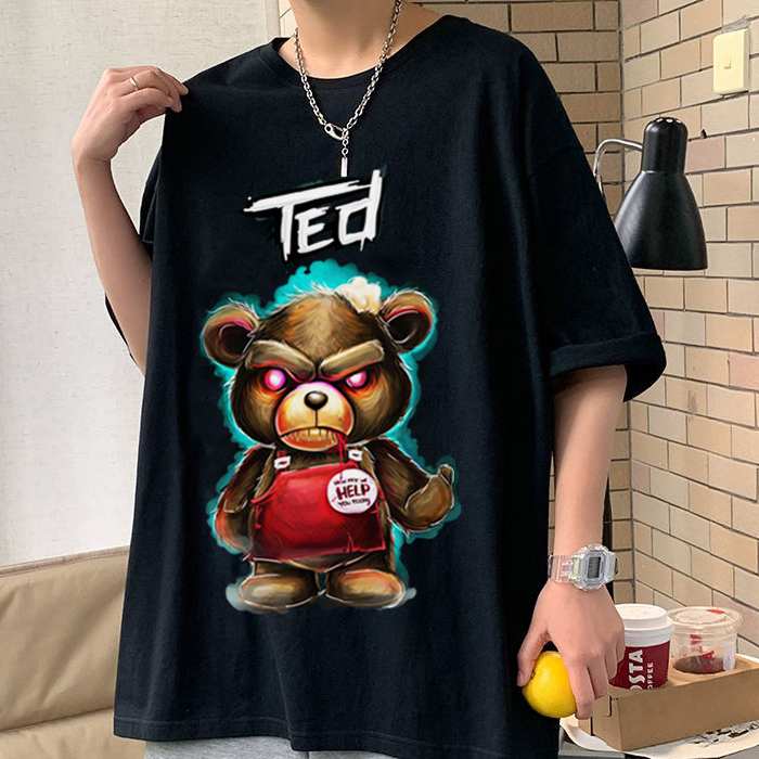 Mẫu áo thun in hình gấu Ted mà đen cá tính