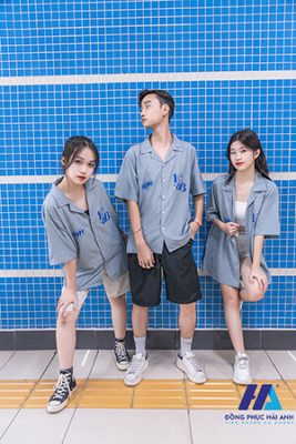 Mẫu Áo Lớp Sơ Mi Hadez Màu Xám (Hình 1)
