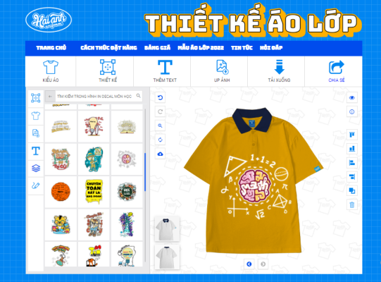Tự thiết kế áo lớp tại website thietkeaolop.vn 