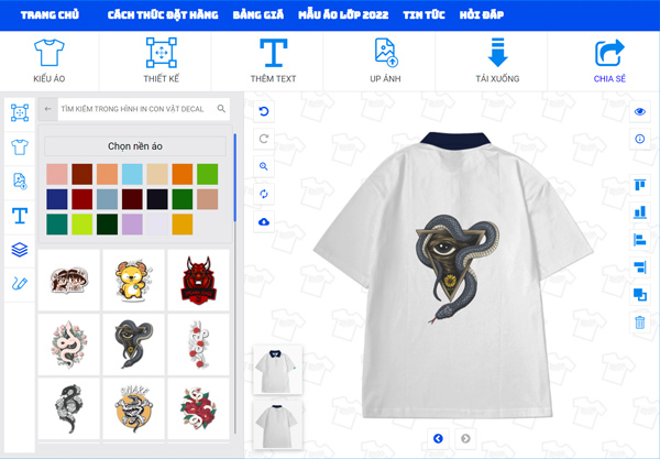 Thiết kế áo lớp logo con rắn