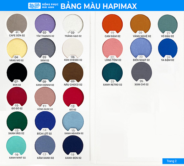 Bảng màu chất liệu Hapimax