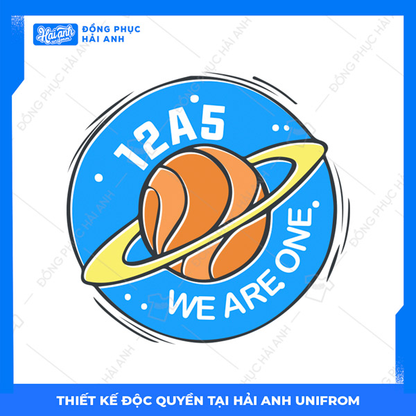 Logo áo lớp chuyên địa 12A5 we are one