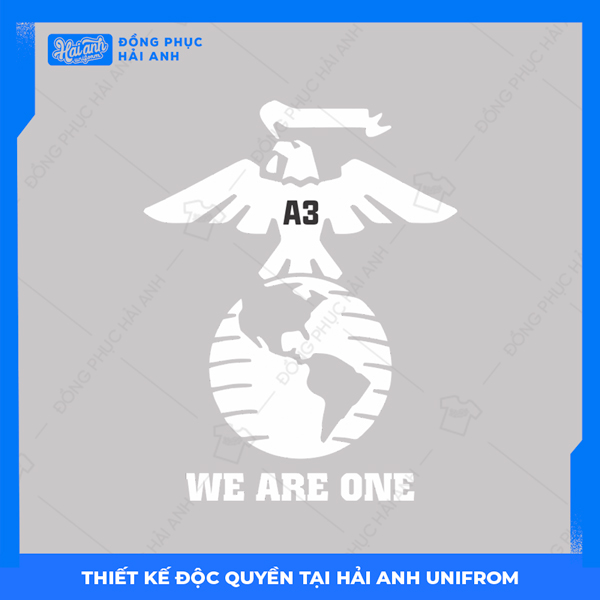 Logo áo lớp chuyên địa A3 we are one