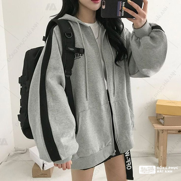 Áo oversize hoodie giầu quần