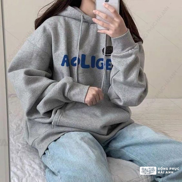 Áo oversize hoodie quần jean