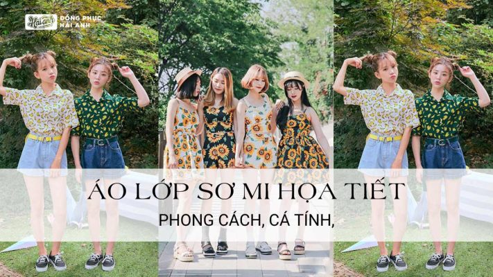 Áo lớp sơ mi họa tiết phong cách, cá tính