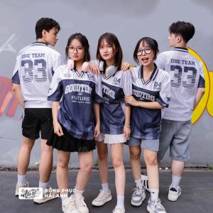 Mẫu áo lớp Polo Oversize Classmate màu xanh đen