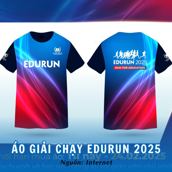 Áo giải chạy Edurun 2025 họa tiết độc đáo