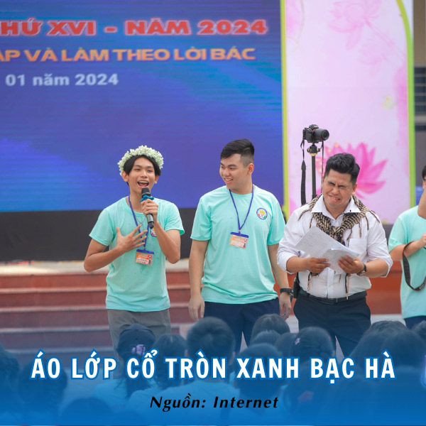 Mẫu áo đồng phục lớp đẹp xanh bạc hà cuốn hút