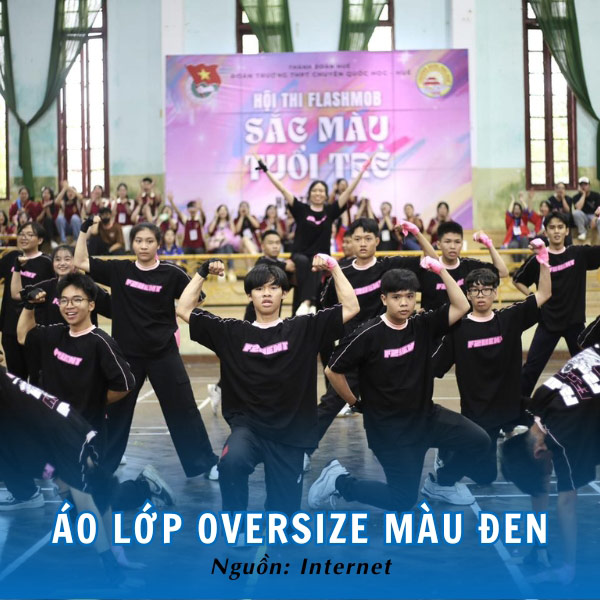Áo lớp đẹp kiểu dáng oversize màu đen cá tính