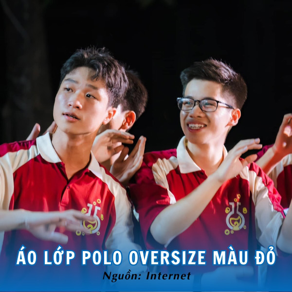 Áo lớp polo oversize màu đỏ cuốn hút, nổi bật