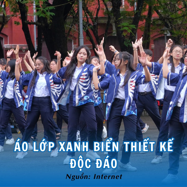 Áo lớp xanh biển thiết kế độc đáo, chất liệu “xịn sò”