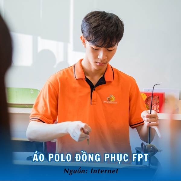 Áo polo đồng phục đại học FPT cam rực cháy, bắt mắt