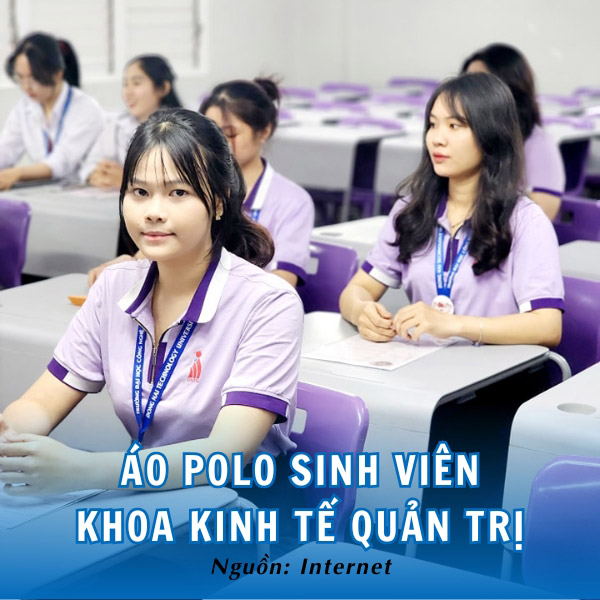 Áo polo sinh viên Khoa Kinh tế Quản trị tím đẹp mắt